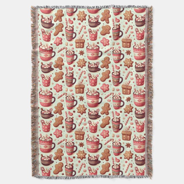 Couverture Cosy Christmas Cocoa and Gingerpain Motif (devant Vertical)