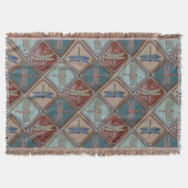 Couverture Couchette à jetons avec empreinte de libellule (Devant)