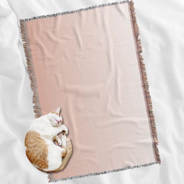 Couverture couleur pastel printanier rose pâle (spring pastel color blush peach ombre dusty pink throw blanket)