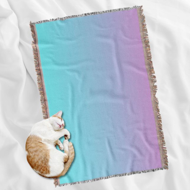 Couverture Couleurs de sirène dégradé rose pourpre aquombre (Mermaid colors gradient purple pink aqua ombre throw blanket)