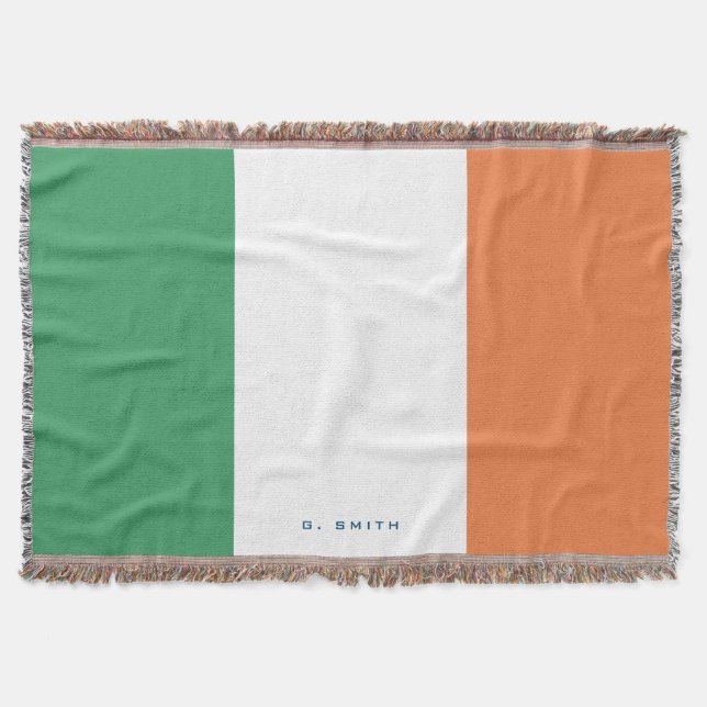 Couverture Couleurs d'Irlande Drapeau Ajouter votre nom (Devant)
