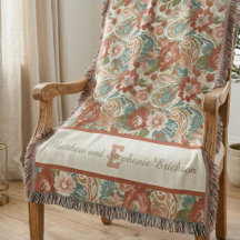 Couple Monogramme Floral Boho Terracotta