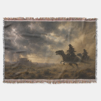Couverture Cowboys chevauchant des dinosaures à travers une t