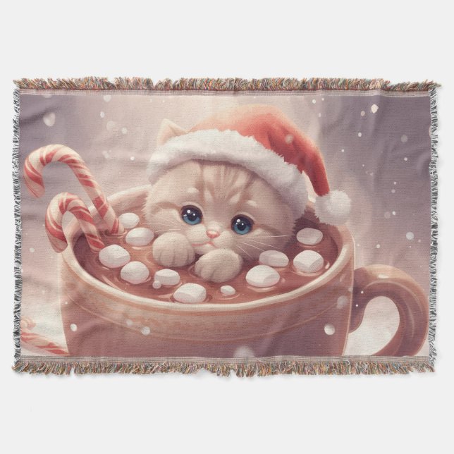 Couverture “Cozy Cocoa Kitty" Cute Christmas Cat  (Devant)