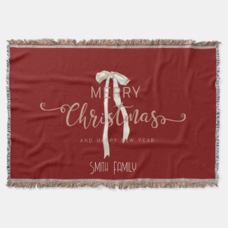 Couverture Cozy Personalized Family Name Custom Red Holiday