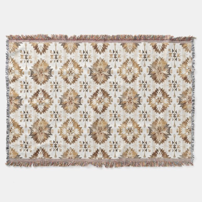 Couverture Cream Brown Native Tribal (Devant)