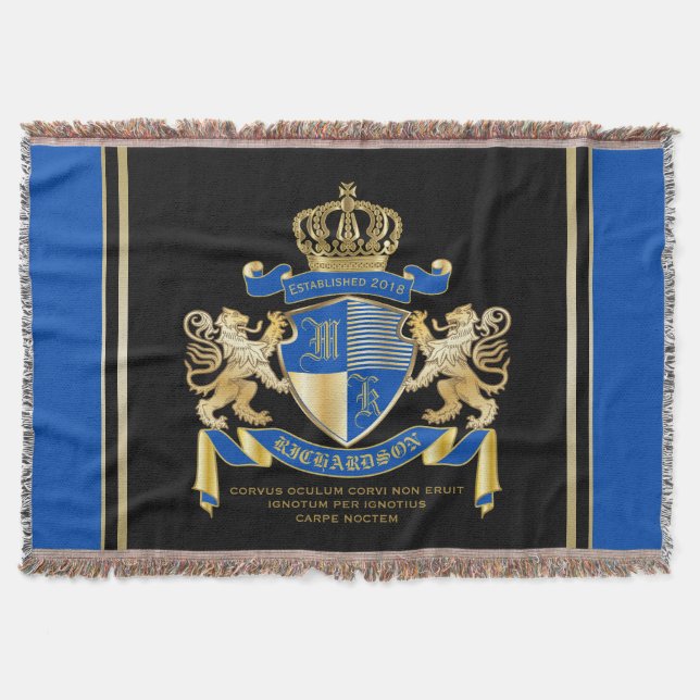 Couverture Créez votre propre manteau d'emblème bleu de lion (Devant)