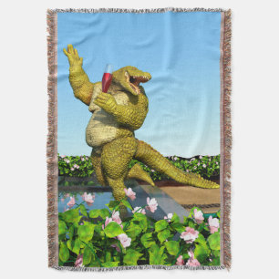 Couverture Crocodile drôle Champagne Fête Piscine Art