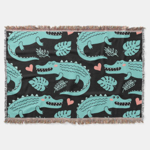 Couverture Crocodiles de caricatures, motif mignon sans soudu
