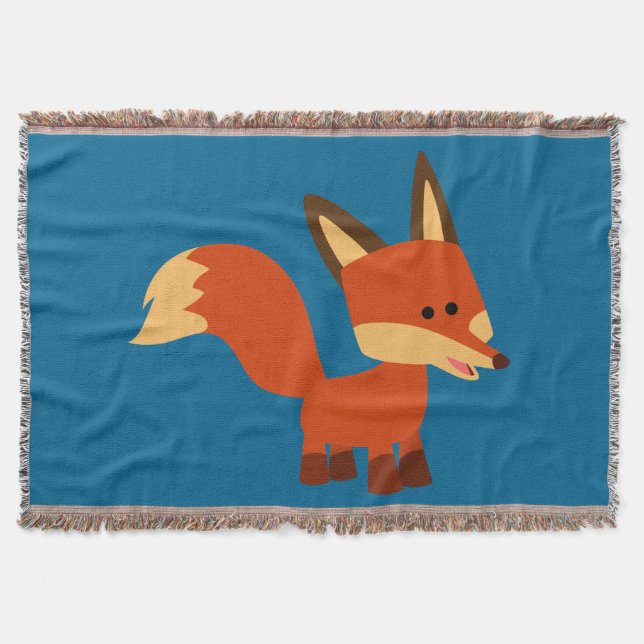 Couverture Cute Astute Cartoon Fox Jeter Blanket (Devant)