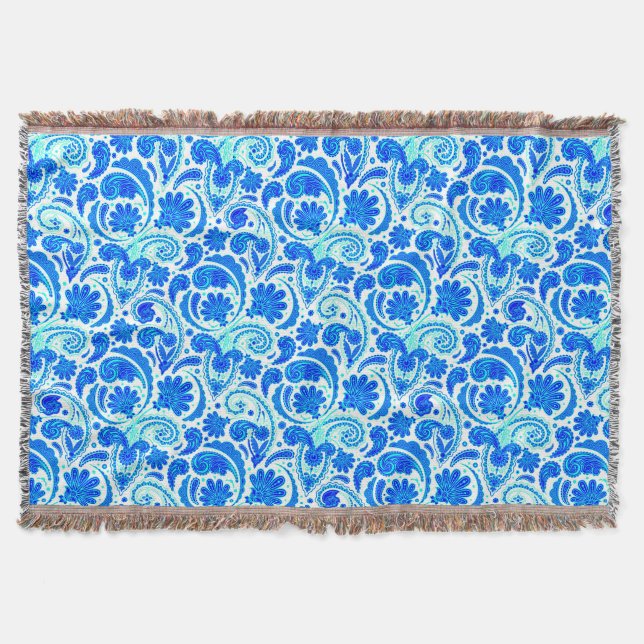 Couverture Cute bleu aqua paisley motif (Devant)