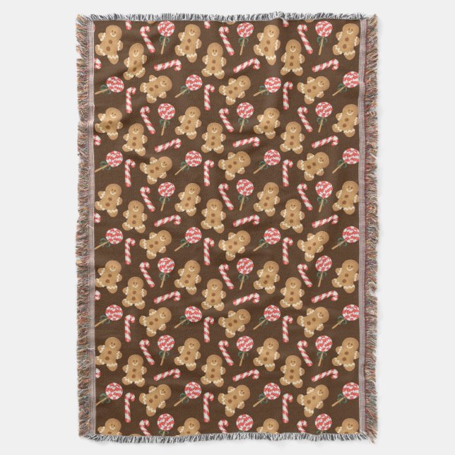 Couverture Cute Gingerbread Homme Sucres de canne de vacances (devant Vertical)