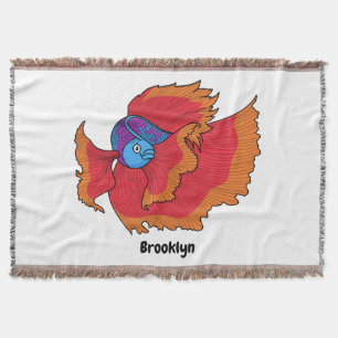 Couverture Cute Siamese combat poisson betta dessin