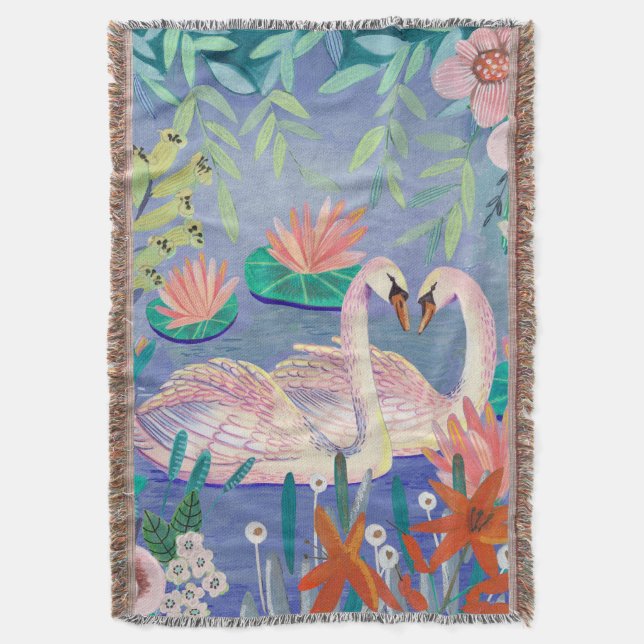Couverture Cygne dans la livre | Oiseaux Floral Botanique (devant Vertical)