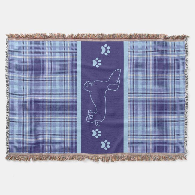 Couverture Dachshund Blues Plaid Thaillot Blanket (Devant)