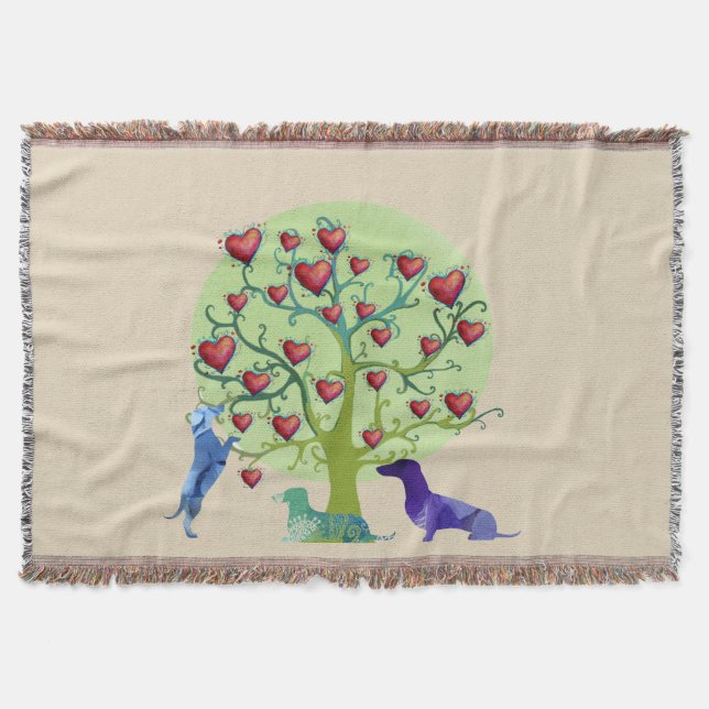 Couverture Dachshund Hearts Garden Jardin Jetez une couvertur (Devant)