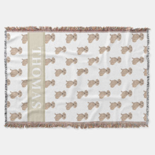 Couverture Dachshund personnalisé (poil lisse, rouge)