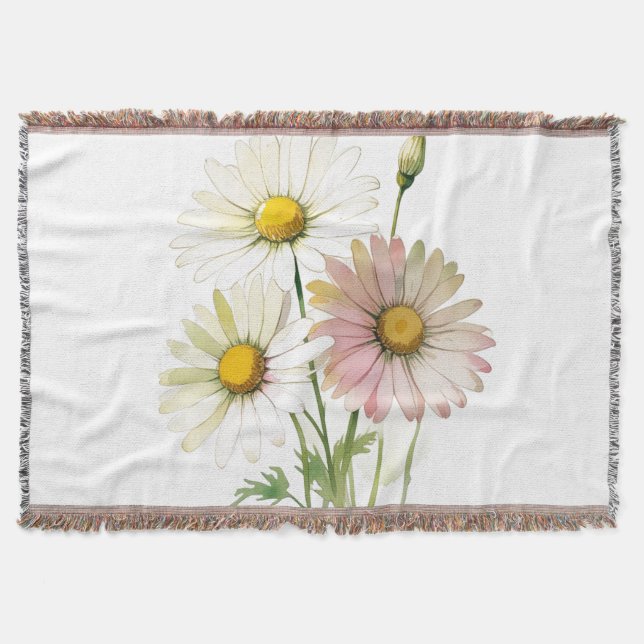 Couverture Daisy Watercolor Flower Moderne Professionnel (Devant)
