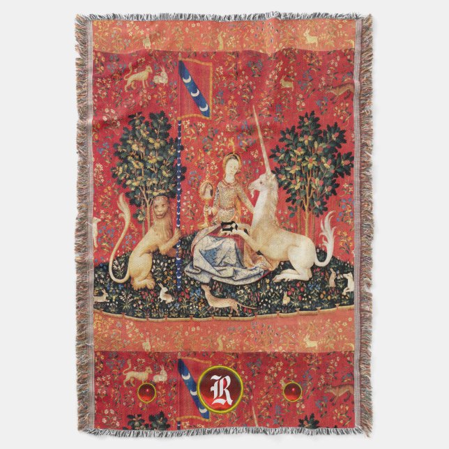 Couverture DAME, Lion UNICORN, Fleurs d'Imaginaires, Monogram (devant Vertical)