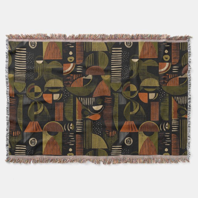 Couverture Dark Mid Century Geometric Pattern (1) (Devant)