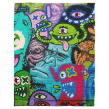 Couverture d'art du monstre de graffiti coloré