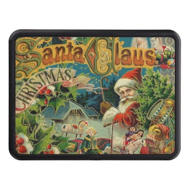 Couverture D'attelage De Remorque Art antique du Père Noël (Devant)