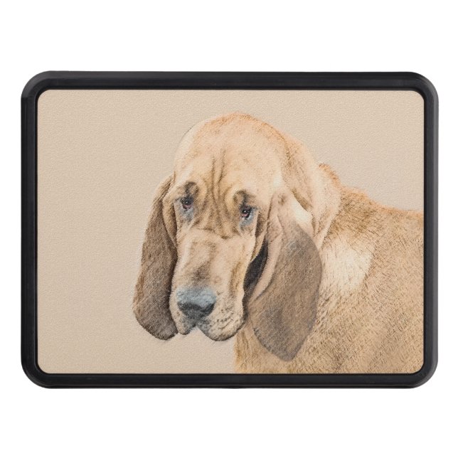 Couverture D'attelage De Remorque Bloodhound Peinture - Joli chien d'origine art (Devant)
