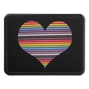 Couverture D'attelage De Remorque Câble Rainbow Ribbon Câble Coeur Hitch
