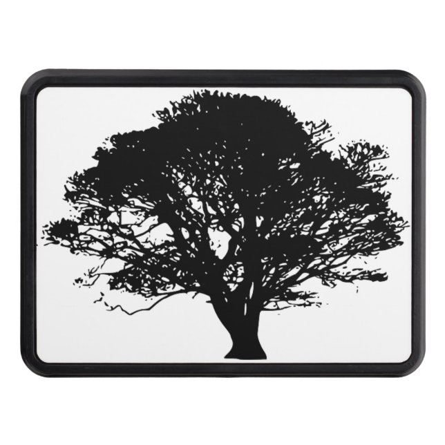 Couverture D'attelage De Remorque Chêne noir gothique Silhouette Art Dessin (Devant)