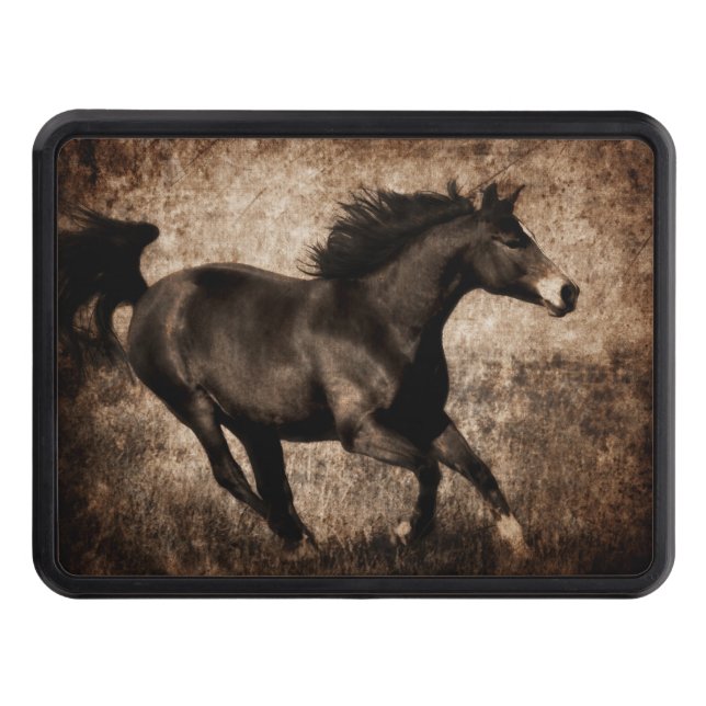 Couverture D'attelage De Remorque Cheval Rustique Sepia Galloping (Devant)