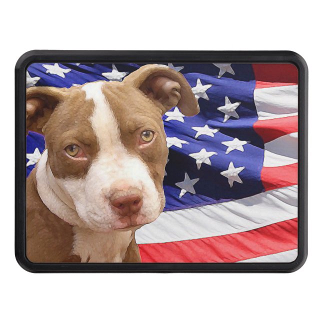 Couverture D'attelage De Remorque Chiot de Pitbull Terrier d'Américain (Devant)