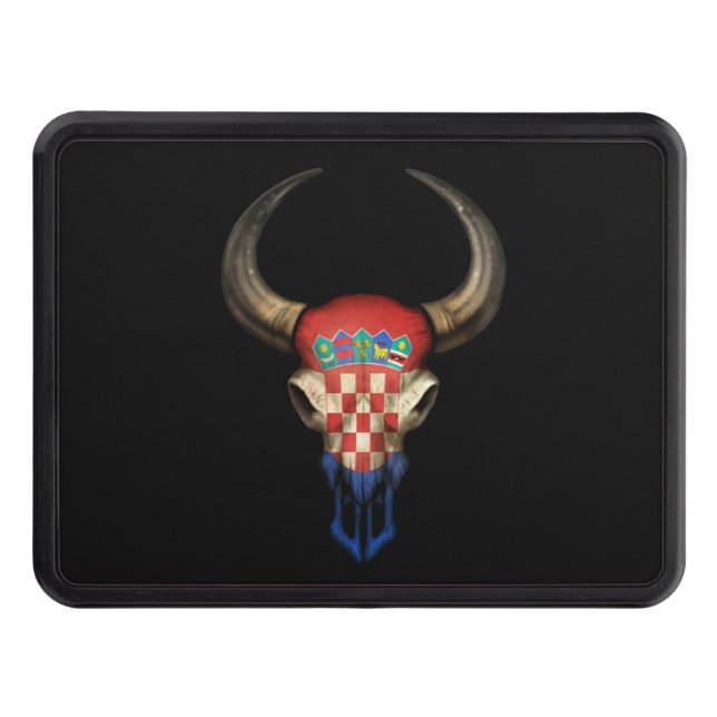 Couverture D'attelage De Remorque Crâne croate de Taureau de drapeau (Devant)