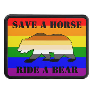 Couverture D'attelage De Remorque Drapeau arc-en-ciel Sauvez un cheval Montez un our