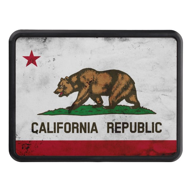 Couverture D'attelage De Remorque Drapeau d'État de Grunge Patriotic California (Devant)