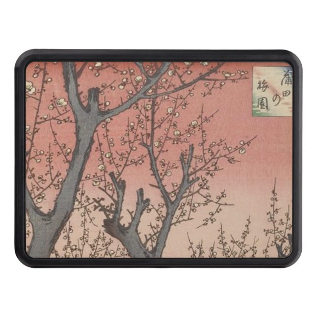 Couverture D'attelage De Remorque Jardin de prune fleuri d'arbre japonais (Devant)
