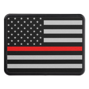 Couverture D'attelage De Remorque Ligne rouge mince couverture d'accroc de drapeau