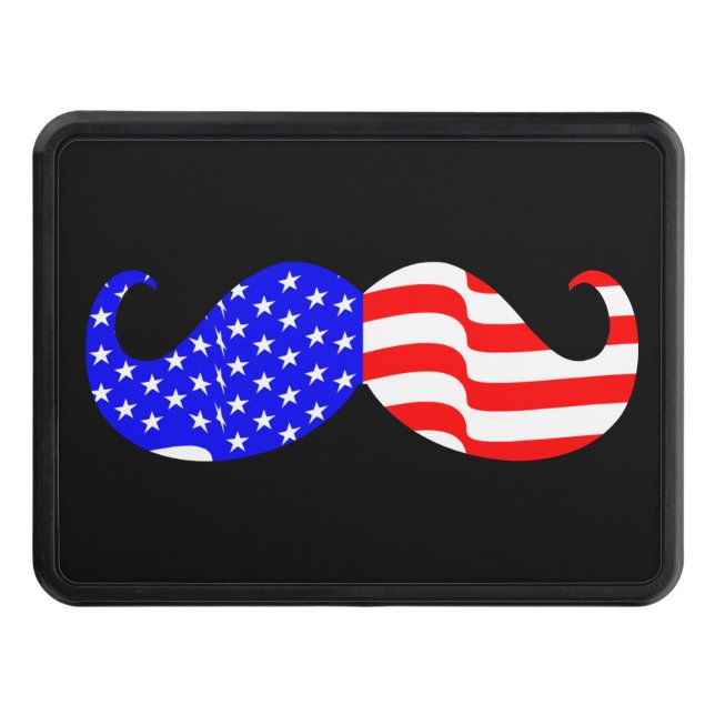 Couverture D'attelage De Remorque Mustache patriotique classique sur Hitch Print (Devant)