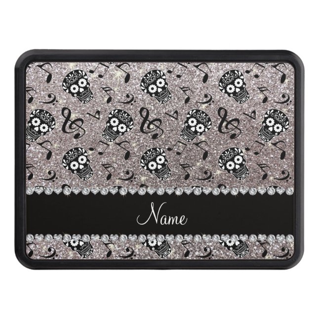 Couverture D'attelage De Remorque Nom argent parties scintillant musique notes sucre (Devant)