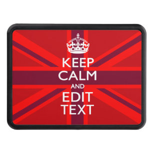 Couverture D'attelage De Remorque Red Keep Calm And Your Text on Union Jack Flag