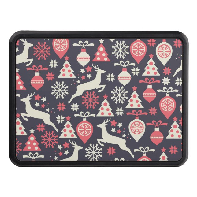 Couverture D'attelage De Remorque Vintage Retro Noël Motif vacances (Devant)
