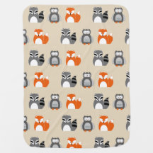 Couverture de bébé de Fox, de hibou et de raton