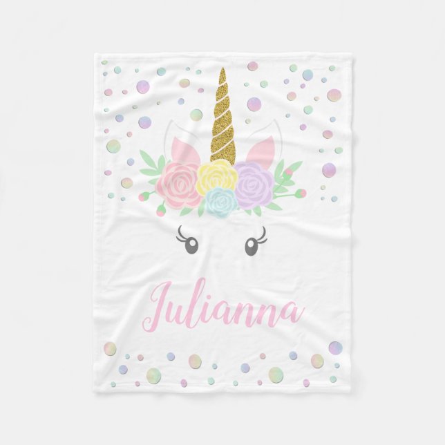 Couverture de bébé Unicorne personnalisée (Devant)