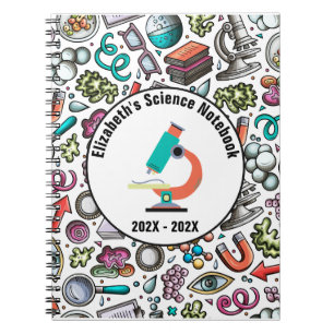 Couverture de cahier de sciences personnalisée - V