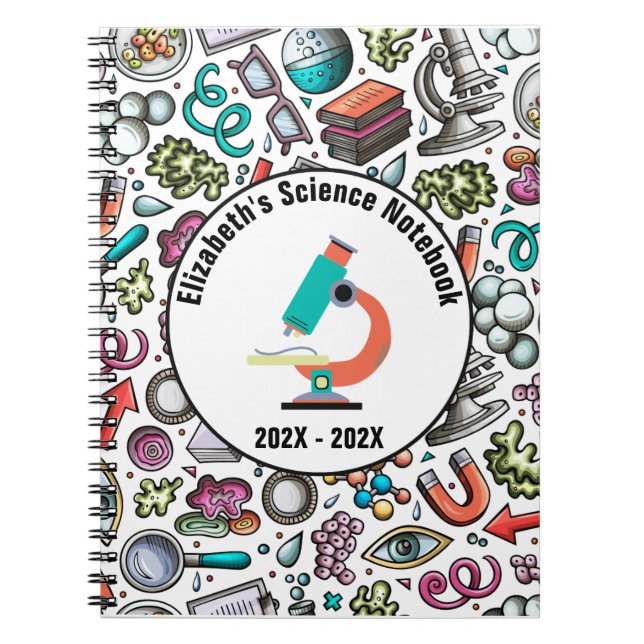 Couverture de cahier de sciences personnalisée - V (Devant)