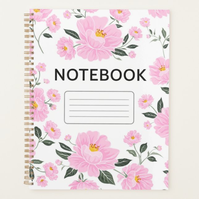 Couverture de cahier floral rose | Jolie fleur de  (Devant)