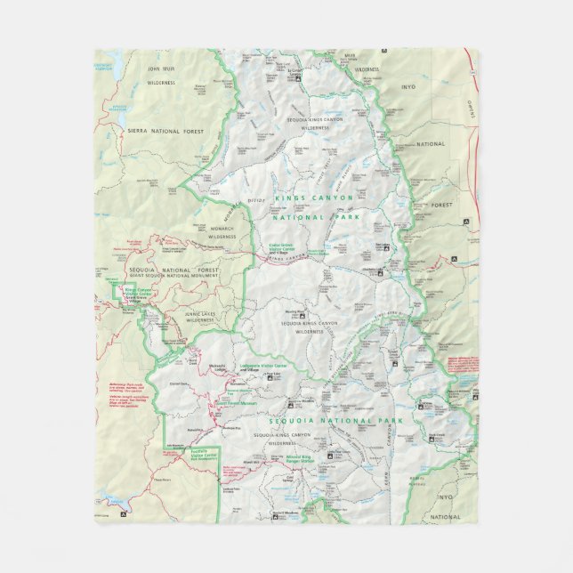 Couverture de carte de séquoia/Rois Canyon (Devant)