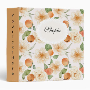 Couverture de classeur floral Peach & Cream Design