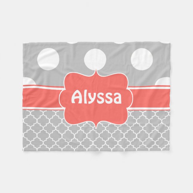 Couverture de corail grise de monogramme de (Devant (Horizontal))