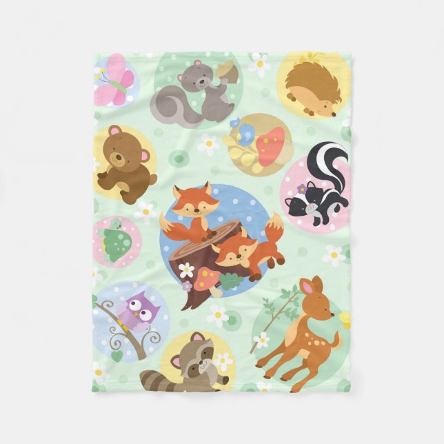 Couverture de flanelle d'amis de forêt (Devant)