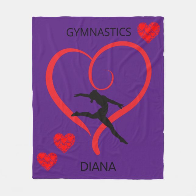Couverture de gymnastique aux coeurs rouges & Gymn (Devant)
